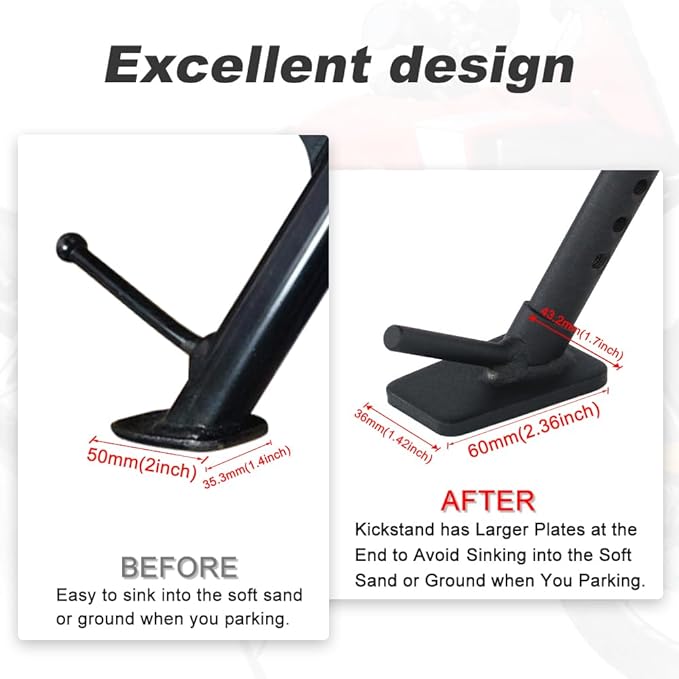 Xitomer 3 inches Adjustable Kickstand Sidestand Fit for CB500F CB500FA CBR500R CBR500RA CB500X CB500XA 2013-2021 Motorcycle Adjustable Side Stand