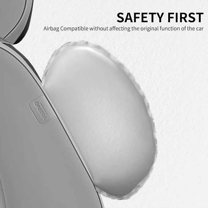 FLORICH Seat Covers, Atomutive Car Seat Covers Full Sets, Waterproof Seat Cover for Cars, Luxury Leather Universal Seat Cover Accessories Fit for Most Cars SUV Truck Sedans(Grey)