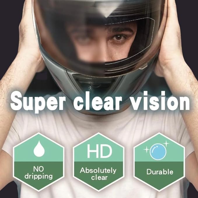 "SHIELD Universal Motorcycle Helmet Shield Anti-Fog Film, Yellow Visor Lens Insert Fog Resistant 3.83" x 10.04"