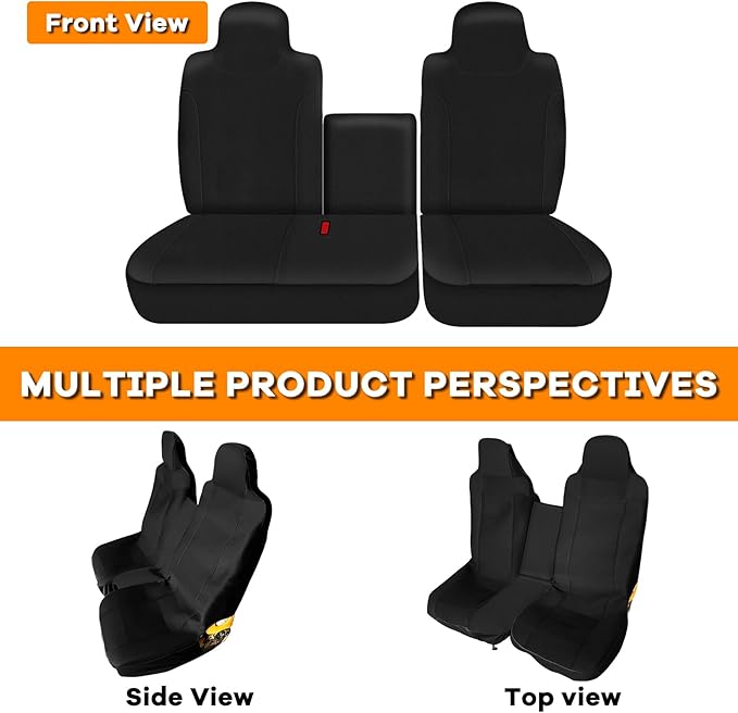 Truck Seat Cover Compatible with 2006-2024 2025 Isuzu NPR Front 40/60 Split Bench Seat Cover