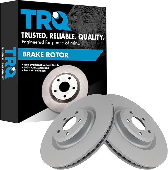 TRQ Front Brake Rotor Set G Coated Vented Compatible with 2020-2023 Ford Explorer 2020-2024 Police Interceptor Utility 2020-2023 Lincoln Aviator