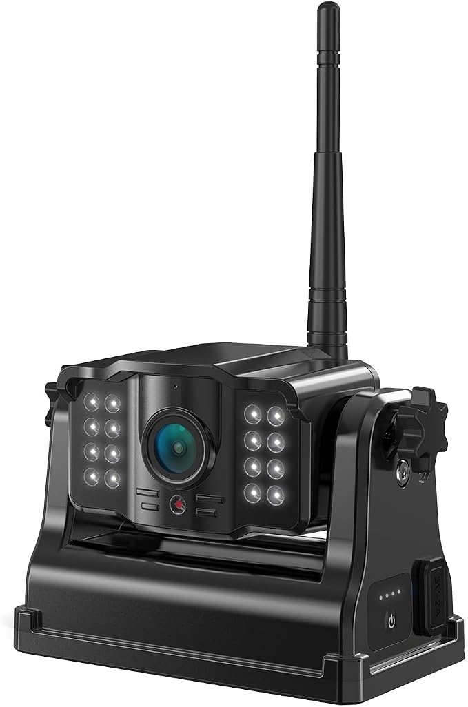 [Works with ACT702 ACT1002 ACT104 Only] eRapta Magnetic Wireless Backup Camera 1080P, IP69K Waterproof 9600mAh Rechargeable Camera System Extra Camera Only for ACT702 ACT1002 ACT104 System