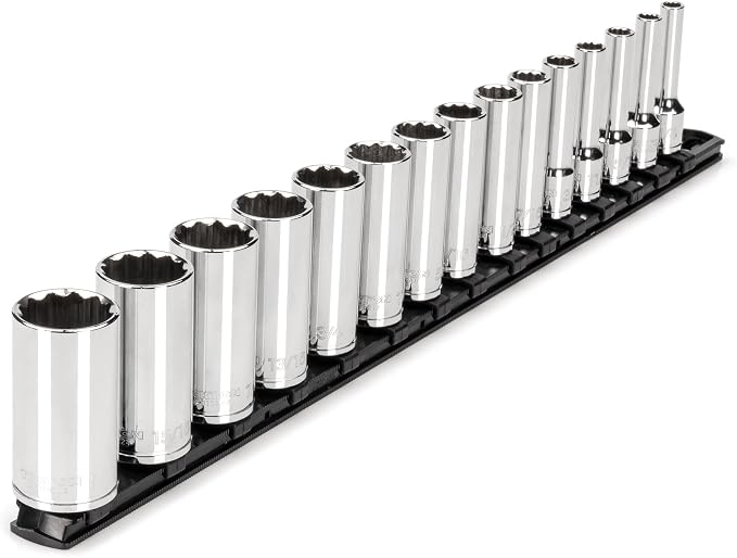 TEKTON 3/8 Inch Drive 12-Point Socket Set, 15-Piece | SHD91115