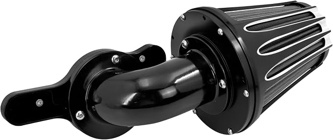Motorcyle Air Cleaner Filter CNC 90° Forward-Facing Kit Fit for Harley Softail Touring Trike (Black Housing Grey Element, D For M8 Touring 17-23 Trike 17-25 Softail 18-24)