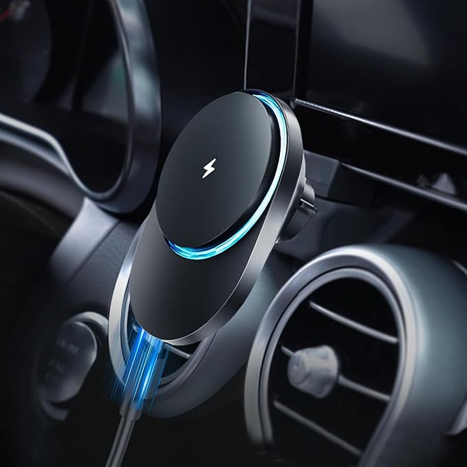 CLEC for Mercedes-Benz GLC-Class 2016-2022 C-Class 2015-2018 Magnetic Wireless Charger Car Phone Holder Mount Fit for Mercedes-Benz Car Phone Holder 15W Fast Charging Car Phone Holder Wireless Charger