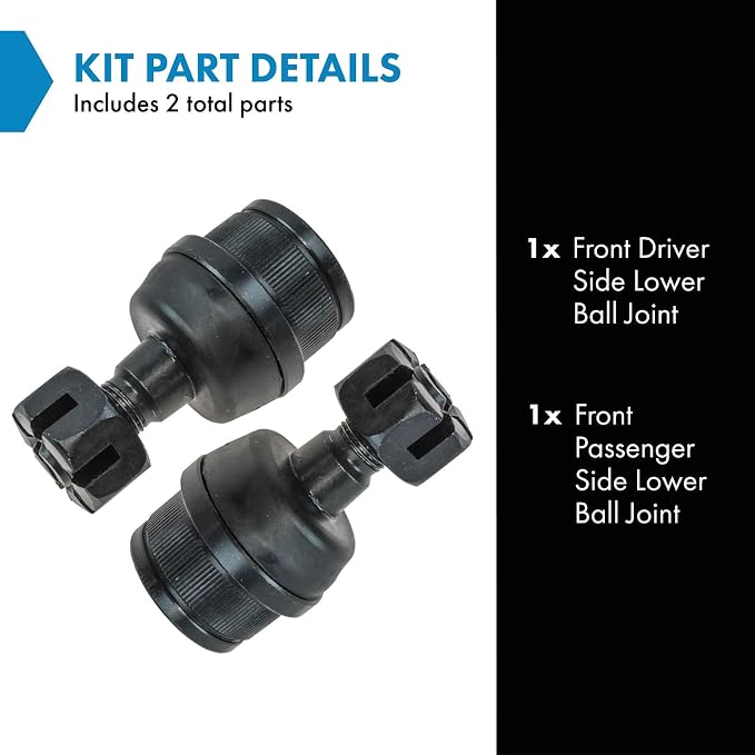 TRQ Front Lower Ball Joint Driver and Passenger Side Compatible with 1990-2001 Jeep Cherokee 1990-1992 Comanche 1993-1998 Grand Cherokee 1993 Grand Wagoneer 1990 Wagoneer 1990-2006 Wrangler