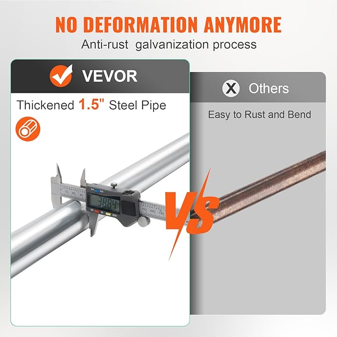 VEVOR Cargo Bar, Cargo Bar Adjustable from 89" to 104", Heavy-Duty Steel Cargo Stabilizer Bar with 309 lbs Capacity, Truck Bed Load Bar for Truck Bed, Trailer, Semi Trailer (4 pcs)