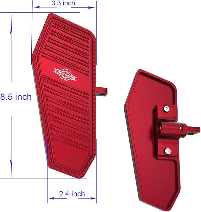 Red Rider's Mini Floorboards Foot Pedal with Male Mounting Bracket, Fits for Harley Davidson 2017-Before Mid-Control FX Dyna, Softail Models and 2016-Later Tourings