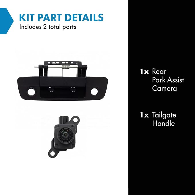 TRQ Rear View Camera Kit Set Textured Black for Ram Pickup Truck New