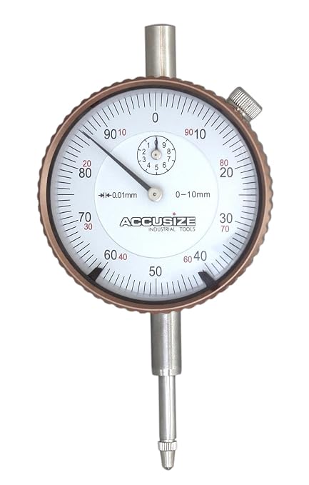 Accusize 0-10mm Dial Indicator, Resolution: 0.01mm, P900-S001 | 0-10mm x 0.01mm, AGD2 Style, Metric, Lug Back
