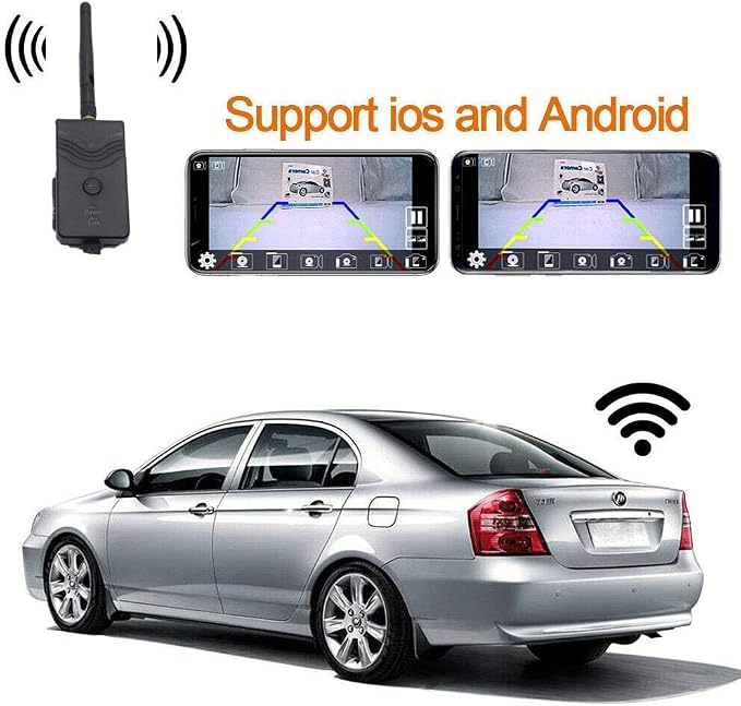 WiFi Car Backup Camera Realtime Video Transmitter Applicable to for iPhone iPAD iOS Android Phone and iPad 903S-PRO (Black)