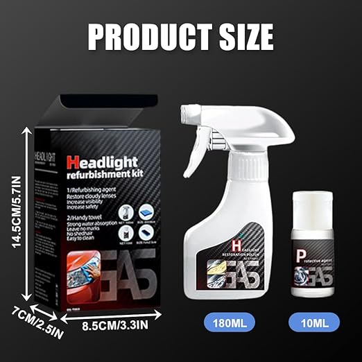 Automotive Headlamp Restoration Fluid Kit, 2026 New Automotive Headlamp Restoration Fluid Oxidized Kit, Multifunctional Car Headlight Polishing (3)