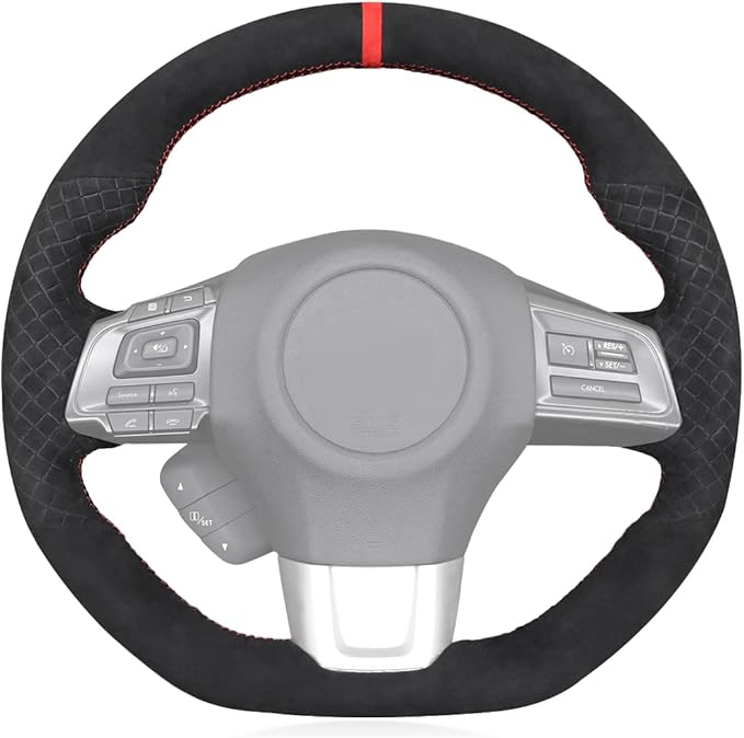 MEWANT Hand Sewing Breathable Car Steering Wheel Cover for Subaru WRX 2015-2021 / WRX STI 2015-2021 Steering Wheels Accessories for Subaru WRX (STI)