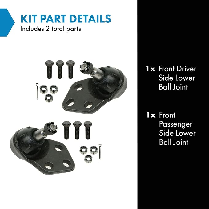 TRQ Front Lower Ball Joint Set Compatible with 85-99 Buick 85-93 Cadillac Oldsmobile 87-99 Pontiac