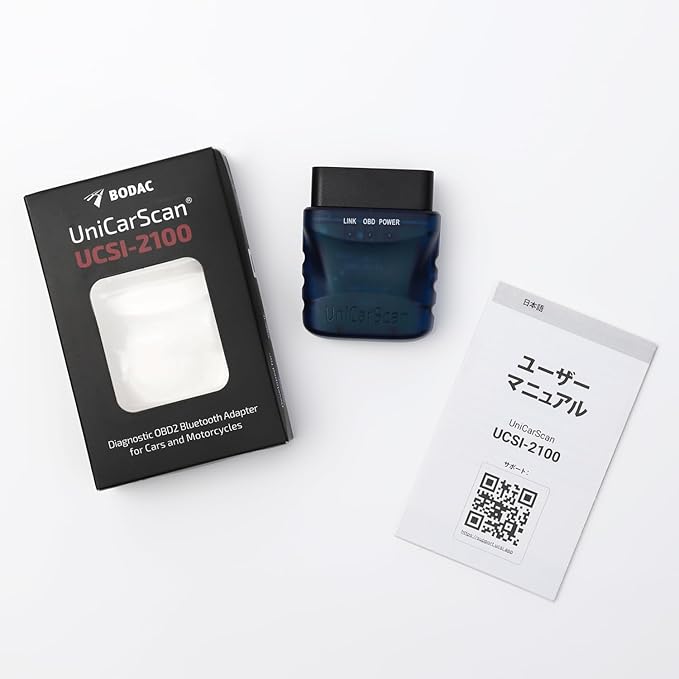 UniCarScan UCSI-2100 OBD2 Bluetooth 4.0 Scanner for BimmerCode & MotoScan, Works with iOS, Android & Windows