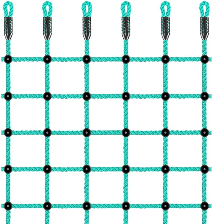 BeneLabel Climbing Cargo Net 49" x 77" Indoor Climbing Net, Outdoor Cargo Webbing Net Playground Climbing Net for Treehouse 100% Nylon Material Rope Ladder