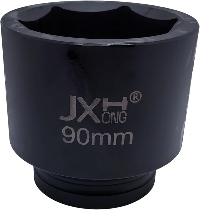 1-1/2" Drive Impact Socket, 6-Point, Heat Treated Cr-Mo Steel – Heavy Duty for Hydraulic Impact Wrench (90mm)
