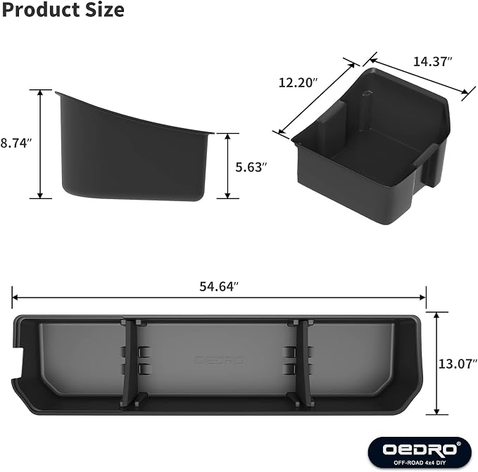 OEDRO Under Seat Storage Fit for 2015-2025 Ford F-150 F150 SuperCrew/Crew Cab, 2017-2024 F-250/F-350/F-450/F-550 Super Duty, Upgraded Rear 3-in-1 Truck Organizer Underseat Storage Box