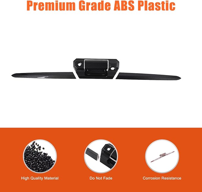 ABS Car Look Rear Door Handle Panel Cover Trim Compatible with Toyota Tacoma SR 2024+,Car Tailgate Handle Trim Strip (Black Carbon Fiber)