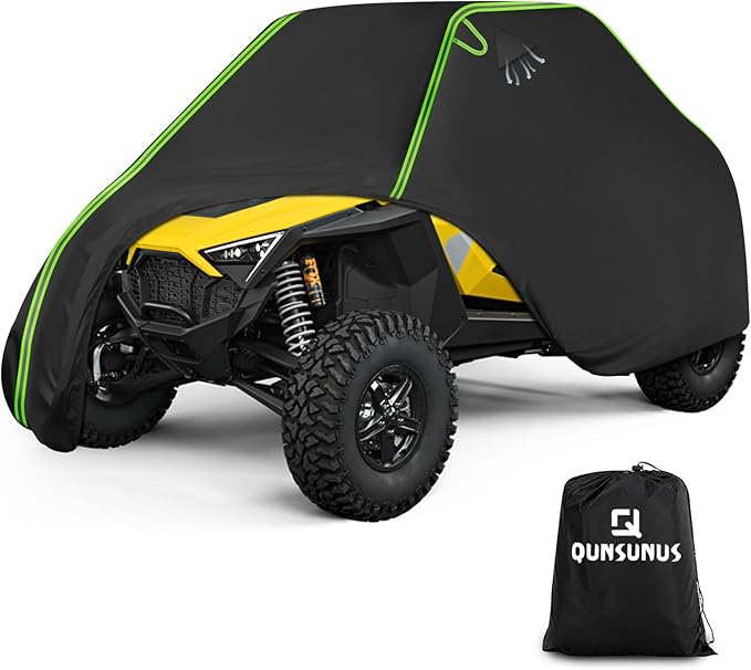QUNSUNUS UTV Cover 2 Seater Compatible with Polaris General/RZR/Ranger, Can Am Commander/Defender/Maverick, Yamaha YXZ Viking Kawasaki, Arctic Cat Wildcat, Waterproof Side by Side Cover
