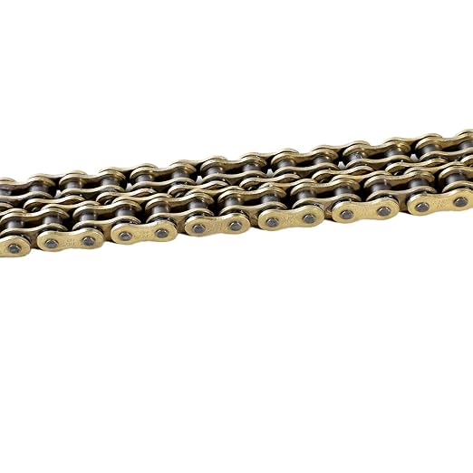 DONGHUA Motor Sport DH Chain 520HLX2 Quadra X-Ring Chain - 120 Links - Gold, Chain Length: 120, Chain Type: 520 Color: Gold