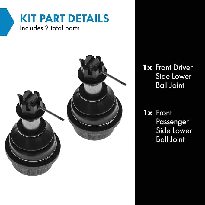TRQ Front Lower Left and Right Ball Joint Set Compatible with 99-04 Chevrolet Silverado 2500 01-10 Silverado 2500 HD 01-06 3500 07-10 3500 HD 01-10 Suburban 03-09 Hummer H2