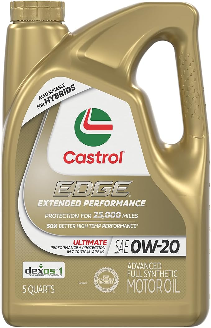 Castrol EDGE Extended Performance 0W-20 Advanced Full Synthetic Motor Oil 5 Quart