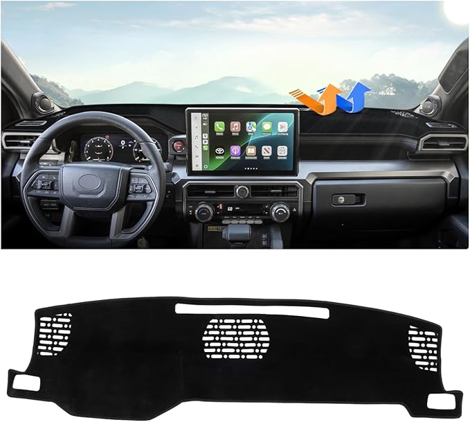 Autorder Dashboard Cover Mat for Toyota 4Runner 2025 2026 / Toyota Tacoma 2024 2025 2026 Accessories Dash Cover Upgrade Velvet Dash Mat Sunshade Glare UV Rays Protector