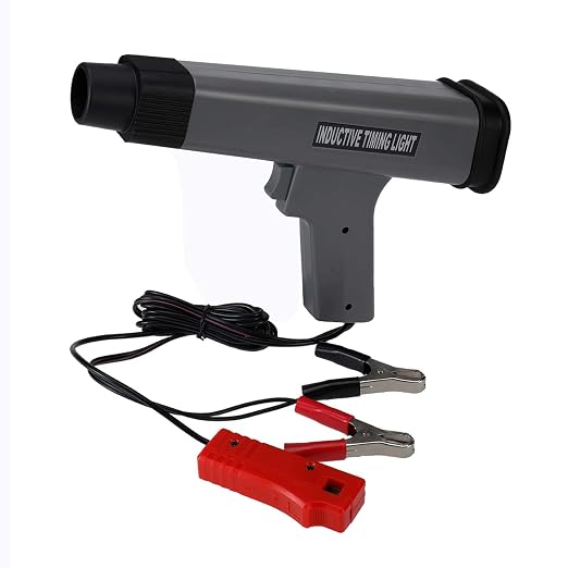 Inductive Engine Timing Light, Digital Ignition 12V Light Gun Spark Checker with Advance Probe, Xenon Inductive with RPM Readout for Gasoline Car Motorcycle Marine