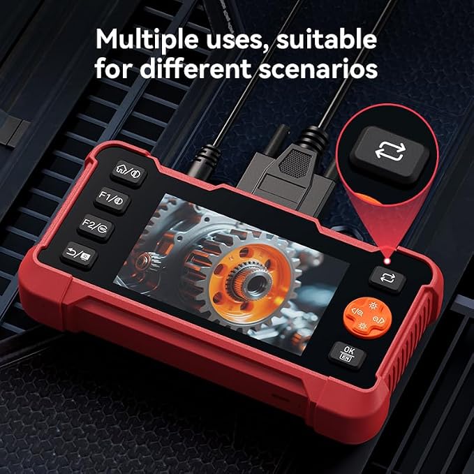 2-in-1 OBD2 Scanner with Inspection Borescope, Read & Clear Check Engine Codes, 3-Minute CCA Battery Tester, DIY Pre-Trip Safety Diagnostic Tool for All 1996 & Newer OBDII Vehicles