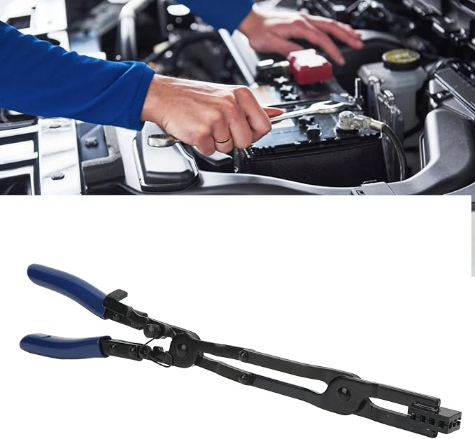 Keenso Hose Clamp Pliers, Metal Long Reach Hose Clamp Plier Universal Comfortable Grip Cross Cut Tip for Automotive Maintenance