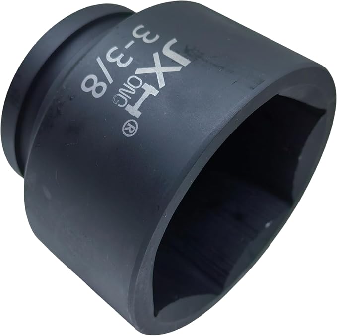 1" Drive 3-3/8" Jumbo Impact Socket, 6-Point, Heat Treated Cr-Mo Alloy Steel