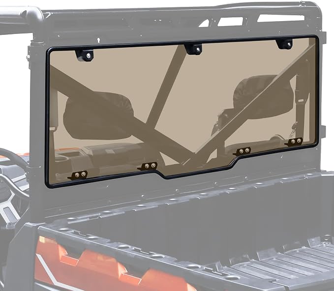 StarknightMT Tinted Rear Window Compatible with Polaris Ranger XP 1000 / 1000 (2017-2026), Polycarbonate Back Windshield Fits Ranger XP 900 / Crew (2013-2019), Quick-Turn Knob Install