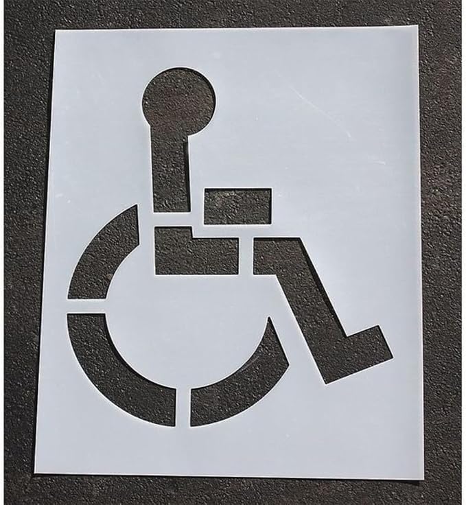 Pavement Stencil, Symbol, Handicap -, 34 in Character Height, Not Applicable Font, Polyethylene - 1 Each