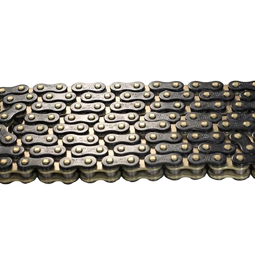 DONGHUA (520HLX2) high Strength Sealed 520 X-Ring Chain 120 Links with Connecting Link (Black and Gold)