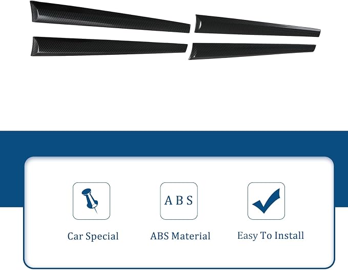 4Pcs Inner Door Molding Trim, Imitation Carbon Fiber Interior Door Panel Decor Accessories Compatible with Toyota Hilux 2016-2025