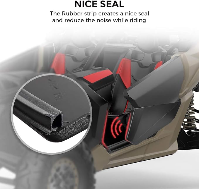 KEMIMOTO X3 Lower Doors, Lower Door Panels with Metal Frame compatible with Can Am Maverick X3 2017 2018 2019 2020 2021 2022 2023 2024 2025, Replace OEM 715002903 (Pack of 2)