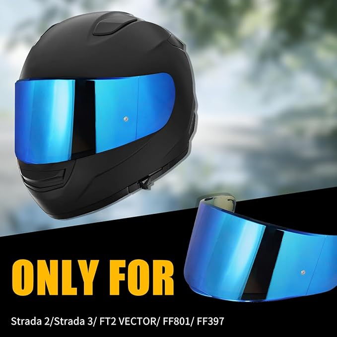 Helmet Visor Shield for SEDICI Strada II and Strada 3 /FF397/FF801Motorcycle Helmets Visor (Chrome Blue)