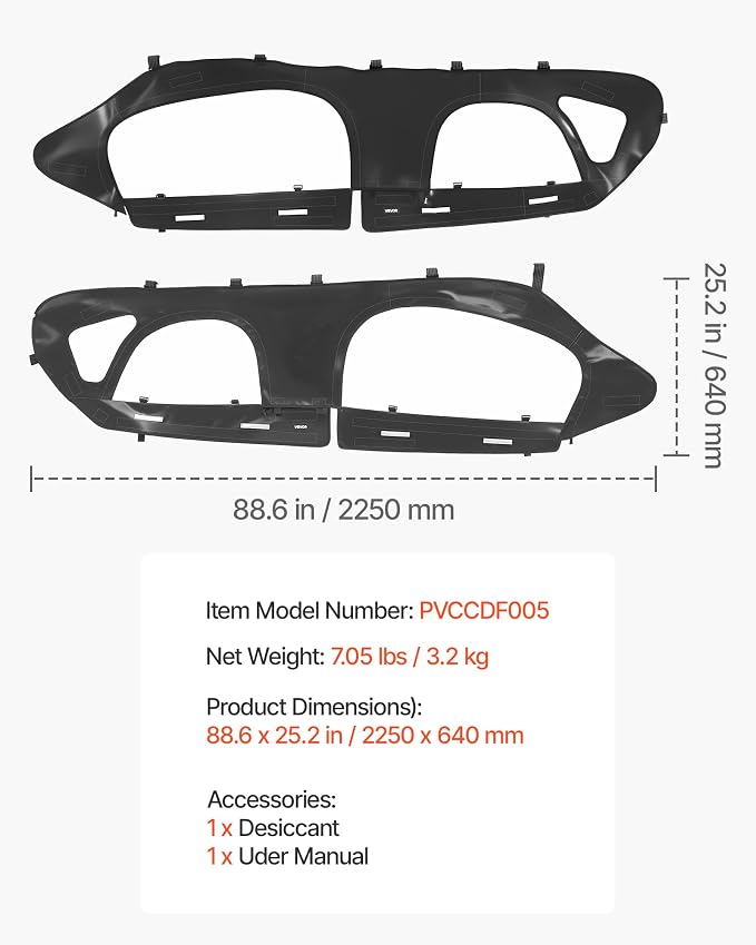 VEVOR Cab Enclosure Upper Doors, Compatible with Can-Am Maverick X3 MAX 4-Seater 2017-2024, Soft Upper Doors, Windproof Upgraded Zipper UTV Soft Side Window Kit, Work with Roof and Partial Windshields