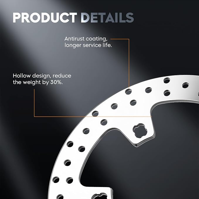 11.8" Front Brake Disc Rotor with Bolts Fit for Harley Road King/Street Glide/Road Glide/Electra Glide/Tour Glide/Ultra Limited 2015 2016 2017 2018 2019 2020 2021 2022-2 Pc Polished