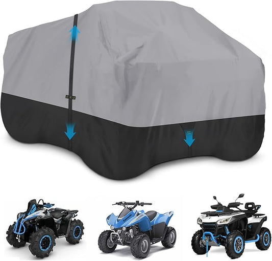 ATV Cover, 600D Waterproof & Windproof 4 Wheeler Covers, Quad Cover Fit for Polaris Yamaha Suzuki Honda, Outdoor Storage All Weather Protect, 85" L x 50W x 42" H