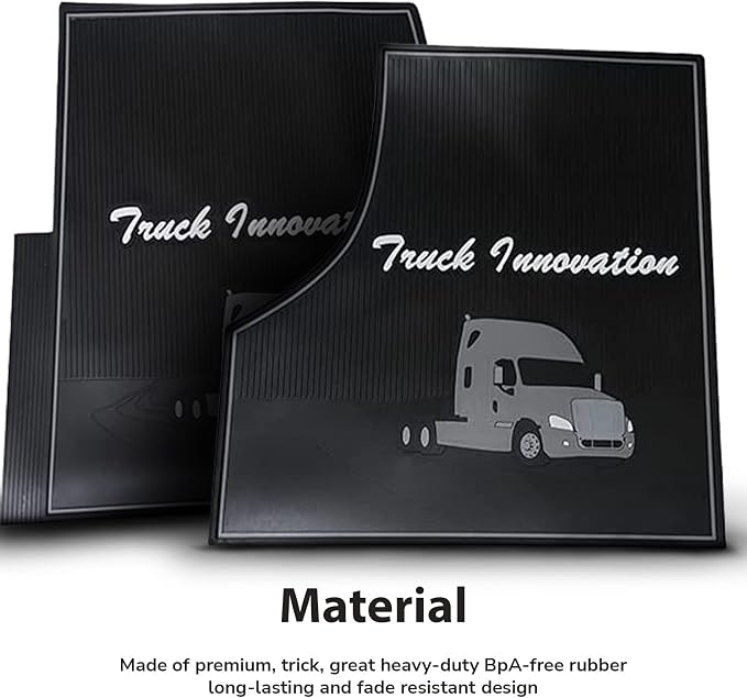 FIT Freightliner Cascadia Floor Mat Set Rubber Black & Gray fits with Cargo Liners 2008 2009 2010 2011 2012 2013 2014 2015 2016 2017 Truck Models Front Set for Standard Transmission (FT615)
