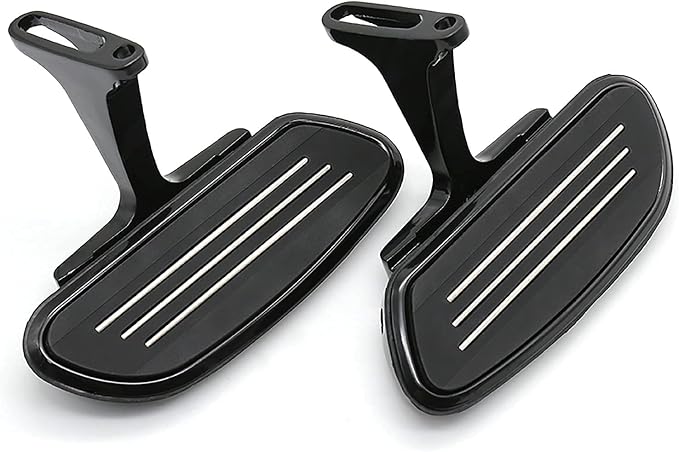 Motorcycle Passenger Floorboard Streamliner Footboard with Mount Bracket Kit Fit for Harley Touring Road Glide Street Glide Road King Electra Glide 1993-2025 (Black)