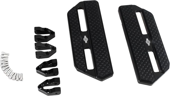 9.5 inch Black Rider's Floor Board Footboard Pedal, Aluminum & Rubber Compatible with Harley Davidson 2024-25 CVO Road Glide ST, CVO Street Glide ST, (Black)