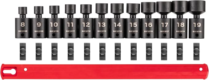 TEKTON 3/8 Inch Drive Universal Joint Impact Socket Set | SID97102