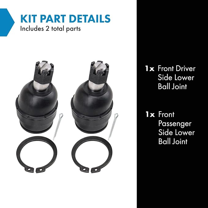 TRQ Front Lower Driver and Passenger Side Ball Joint Set Compatible with 1998-2007 Lexus LX470 1998-2007 Toyota Land Cruiser