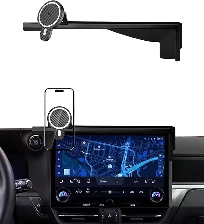 PZK Car Phone Holder for Lexus GX 2024 2025 2026 Accessories 14-Inch Screen Fixed Clip, Car Phone Mount Strong Magnetic 15W Fast Wireless Charger 360° Rotaion Not Affect Vent Phone Cradles