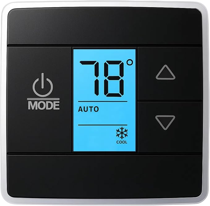RV Thermostat Compatible with Dometic 3316250.712, 3-Wire Single Zone Control for Cool/Heat, 12V DC, Capacitive Touch, Blue Backlight(Only Fit for 3 Wire)