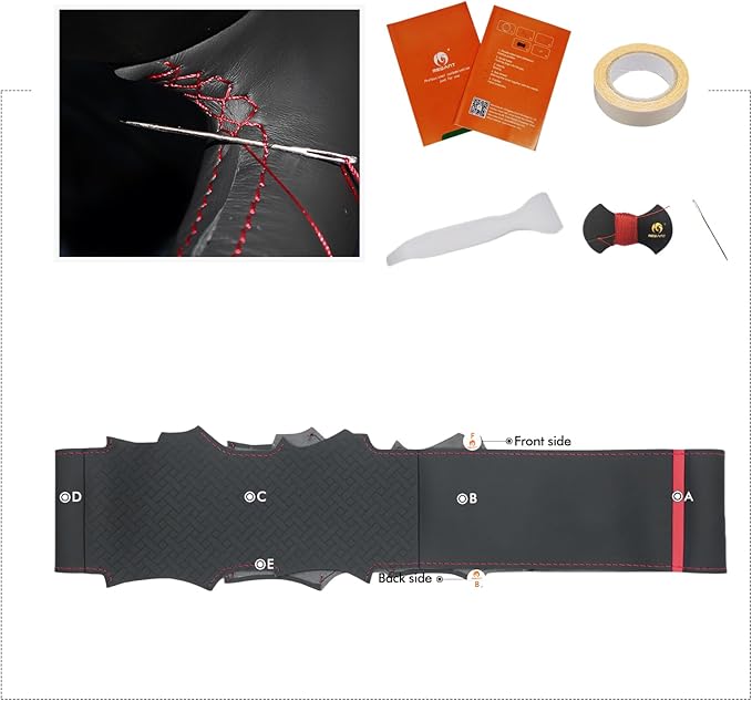 MEWANT Hand Sewn Steering Wheel Cover Wrap for Volvo VNL VNR FM FH 2017-2025 Steering Wheel Accessories for Volvo FM