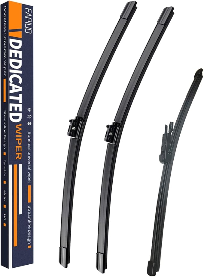 Replacement for Mercedes-Benz GLC300 2016-2021,GLC43 AMG 2017-2021,GLC250 2017-2021, Silent Wipers -FAPIUO Front Windshield Wipers 22"+22"+12" Blade Set (3 Pack）